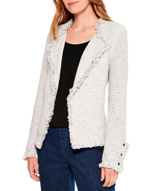 Nic + Zoe Nic+zoe Petites Fringe Mix Knit Jacket In Sugar Cookie