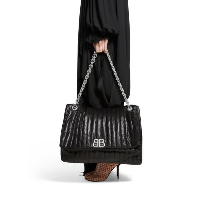 （箱、巾着付き）BALENCIAGA MONACO Balenciaga Monaco Large Chain Bag Quilted | Bloomingdale's