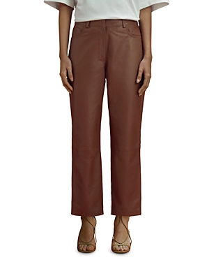 Reiss X Mclaren F1 Team Totto Leather Trousers In Brown