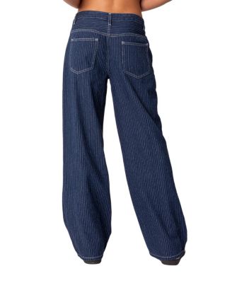 Pinstripe Low Rise Jeans
