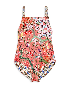 Agua Bendita Kids' Little Girl's & Girl's Returning To The Roots Amina Seed Reverisble One-piece In Neutral