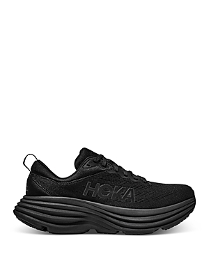 Shop Hoka Men's Bondi 8 Lace Up Running Sneakers In Black/black