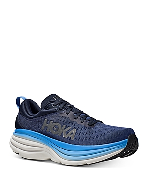 Shop Hoka Men's Bondi 8 Lace Up Running Sneakers In Outer Space/all Aboard