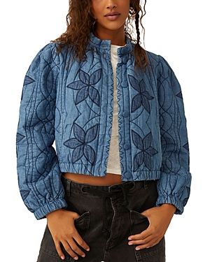 Shop Free People Quinn Quilted Jacket In Indigo Combo