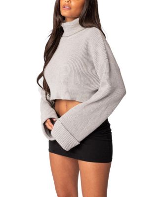 Oversized Turtle Neck Cropped Sweater