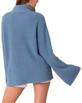 Amour High Neck Oversized Zip Sweater