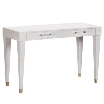 Brandyss Burl Work Desk in White