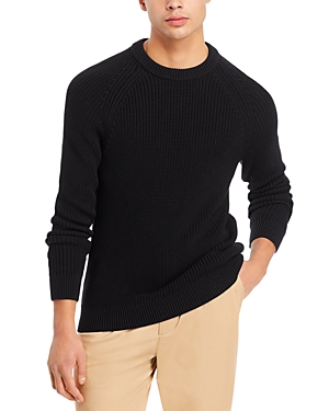 Michael Kors Cotton Shaker Knit Crewneck Sweater In Black