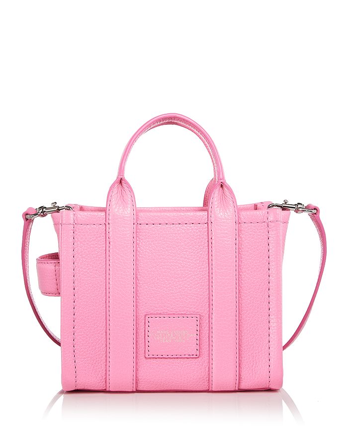 Shop Marc Jacobs The Leather Crossbody Tote Bag In Petal Pink/nickel
