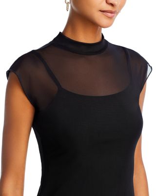 Mesh Mock Neck Top - Exclusive