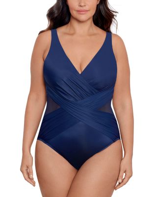 Miraclesuit Plus Solid Crossover One Piece Swimsuit