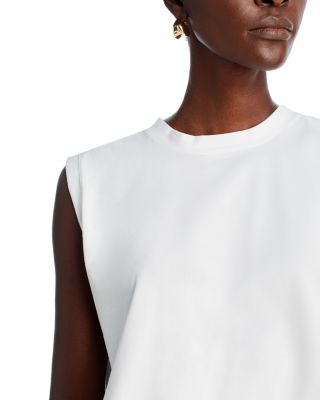 Cropped Sleeveless Feather Tee