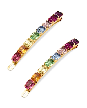 Shop Lelet Ny Mika Rainbow Crystal Clips, Set Of 2 In Spectrum
