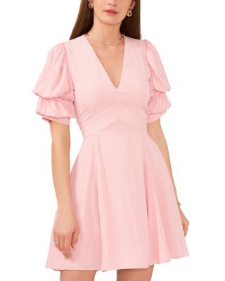 1.STATE - Bubble Sleeve V Neck Dress