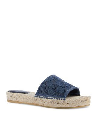 Gucci Women s Denim Espadrille Slide Sandals Bloomingdale s