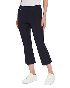 Shop Lyssé Amanda High Rise Cropped Bootcut Pants In True Navy