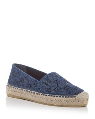 Gucci - Women's Embellished Denim Espadrille Flats