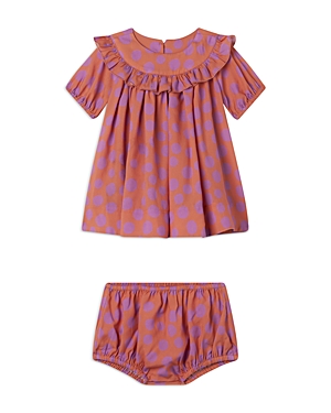 Stella Mccartney Girls' Cotton Spots Dress Set - Baby In Orange