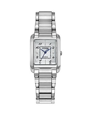 Shop Citizen Classic Bianca Watch, 28.4mm X 21.5mm In White/silver
