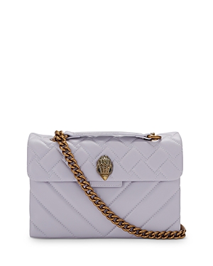 Shop Kurt Geiger Kensington Leather Shoulder Bag In Light/pastel