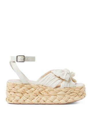Knotted Strap Espadrille Platform Sandals 