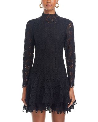 Joy Lace Mock Neck Mini Dress