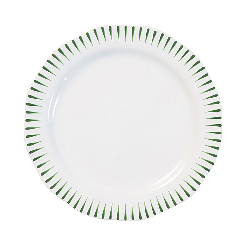 Juliska Sitio Stripe Dinner Plate In Basil