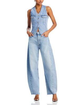 Luna High Rise Pieced Bowed Leg Jeans in Void