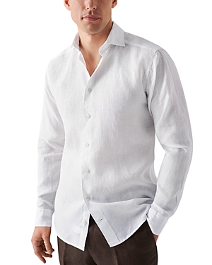 Eton Contemporary-fit Linen Soft Casual Button-down Shirt In White