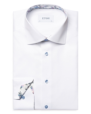 Shop Eton Contemporary Fit Floral Contrast Shirt In White