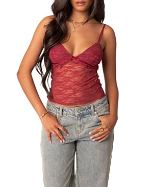Edikted Eira Lace Camisole In Bordu