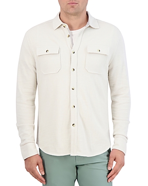 Shop Robert Graham Brunner Cotton Blend Knit Classic Fit Button Down Shirt In Off White