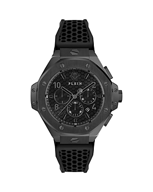 Philipp Plein Plein Chrono Royal Silicone Watch In Black