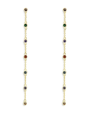 Shop Aqua Multicolor Bezel Drop Earrings - 100% Exclusive In Multi/gold