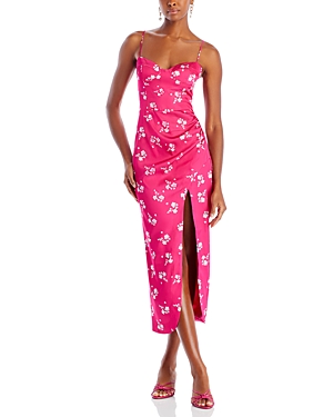 Shop Bardot Amika Midi Dress In Hot Pink