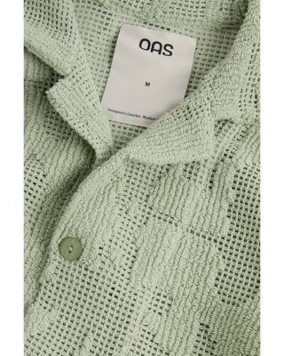 Galbanum Cuba Cotton Blend Crochet Camp Shirt