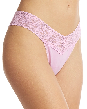 Shop Hanky Panky Cotton With A Conscience Low-rise Thong In Lotus Flower