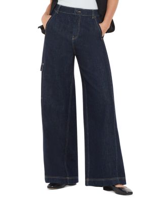 Whistles - Cargo Wide Leg Jeans in Dark Denim