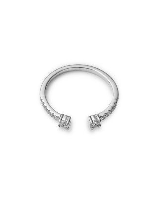 Diamond Cuff Ring in 14K White Gold, 0.25 tcw