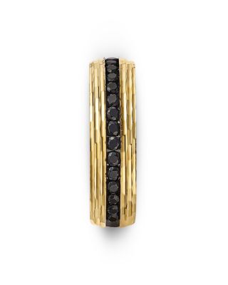 Men's Black Diamond Band in 14K Yellow Gold, 0.50 tcw