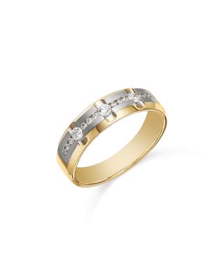 Bloomingdale's Fine Collection - Men's Diamond Band in 14K White & Yellow Gold, 0.33 ct. t.w.