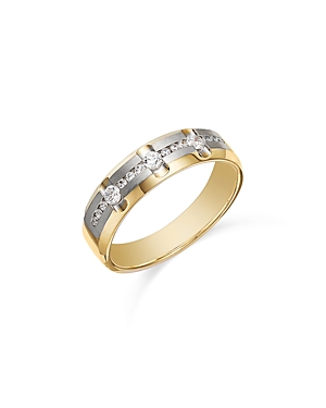 Bloomingdale's Men's Diamond Band In 14k White & Yellow Gold, 0.33 Ct. T.w. In White/gold