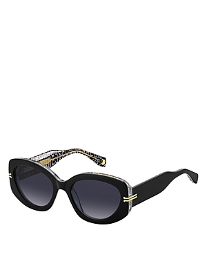 Shop Marc Jacobs Rectangle Sunglasses, 56mm In Black/gray Gradient