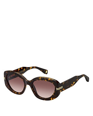 Shop Marc Jacobs Rectangle Sunglasses, 56mm In Havana/brown Gradient