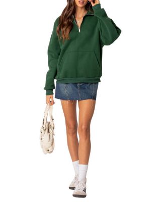 Edikted Oversized Quarter Zip Sweatshirt