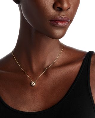 Diamond Star of David Pendant Necklace in 14K Yellow Gold, 0.09 tcw
