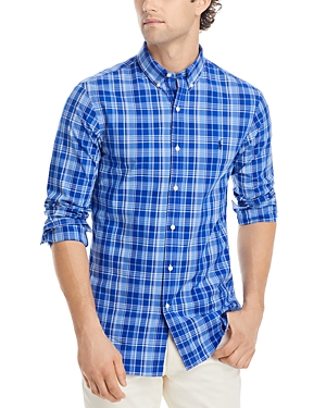 Shop Polo Ralph Lauren Cotton Stretch Poplin Plaid Classic Fit Button Down Shirt In Light Blue Multi