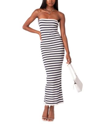 Knit Back Slitted Maxi Dress