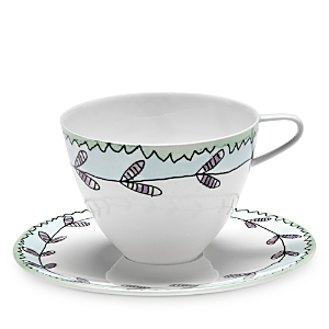 Serax X Marni Blossom Milk Midnight Flowers Cappuccino Cup And Saucer In Multi