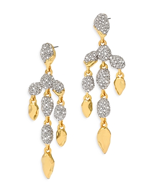 Shop Alexis Bittar Solanales Crystal Pebble Chandelier Earrings In Gold/silver